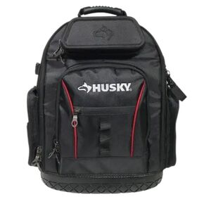 Husky 16in. Pro Tool Heavy Duty Waterproof Molded Base Rugged 36 Pocket Backpack